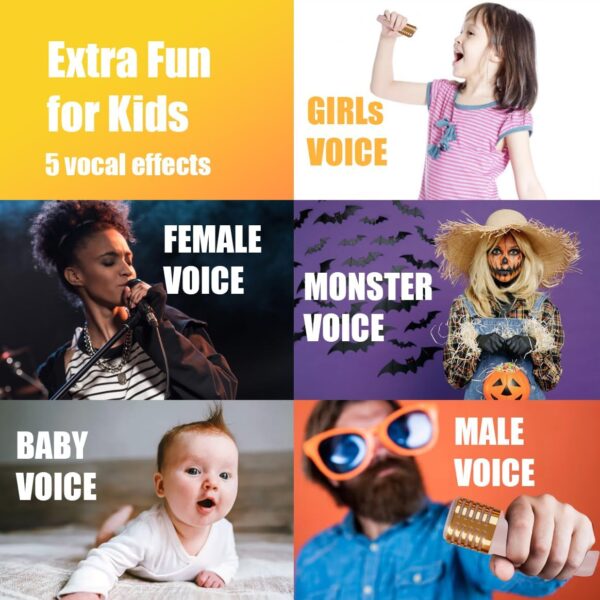 2024 New Mini Karaoke Machine for Kids & Adults, 2 Wireless Mics, LED Colortul Lights, Portable Outdoor Bluetooth Speaker, Toys Birthday Gifts for Boys & Girls Ages 3-12 (Rose Red) - Image 5