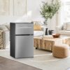 3.2 Cu.Ft. Mini Fridge with Freezer 2 Door Refrigerator and Freezer Small Fridge for Bedroom Home Office Dorm, Small Drink Chiller, 37 dB Low Noise, Stainless Steel - Image 7