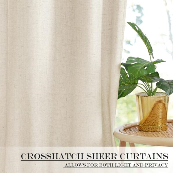 NICETOWN Linen Door Curtains for Door Window 72 inch Length, 100% Blackout French Door Blinds Curtains Thermal Insulate Covering for Patio Door Glass Door Front Door, 25" Wide, Light Beige, 1 Panel - Image 4