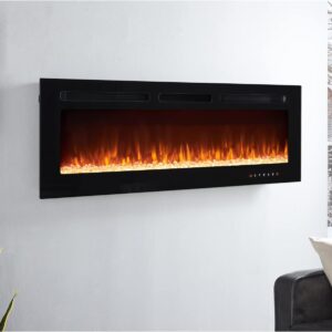 Naomi Home Electric Fire Place Heater for The Wall Mount, Living Room Black 30 Inches/12 Flame Colors