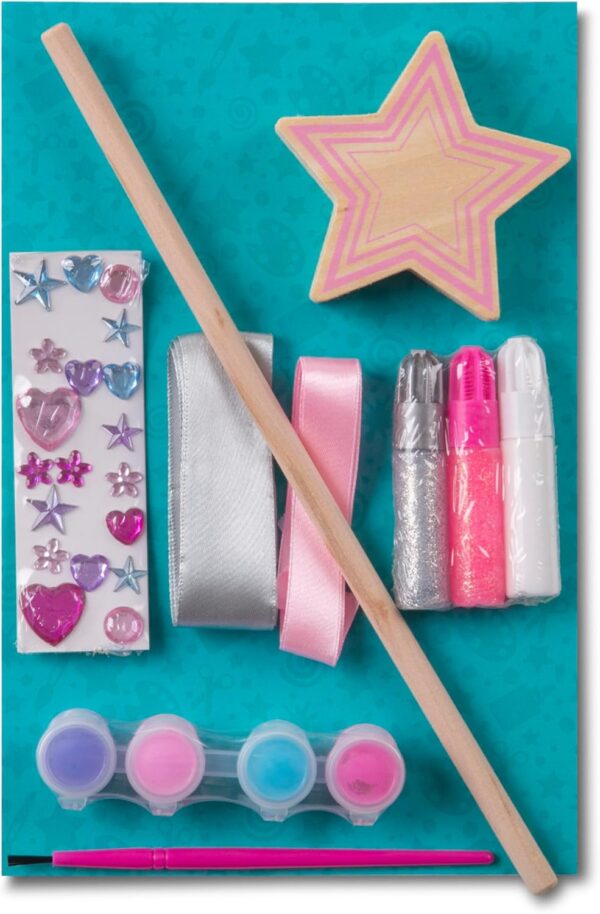 Melissa & Doug Created By Me! Paint & Decorate Your Own Wooden Princess Wand Craft Kit, Pink - Princess Crafts Great For Rainy Days, Princess Toys For Kids Ages 4+ - Image 4