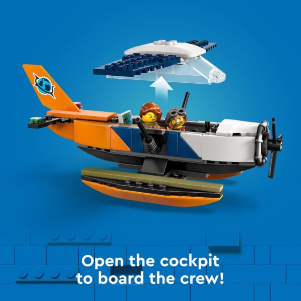 LEGO City Jungle Explorer Water Plane Toy Building Set, Buildable Seaplane for Boys and Girls Ages 6 and Up, Fun Summer Toy or Kids Gift Idea with 2 Minifigures, a Frog and 3 Crocodile Figures, 60425 - Image 4