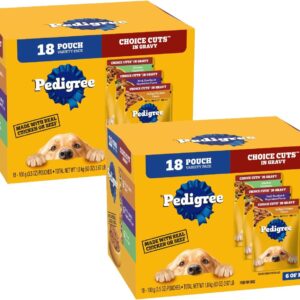Pedigree Choice Cuts In Gravy Dog Food 18-Count Chicken Casserole Variety Pack, 3.5 oz Pouches (Pack of 2)