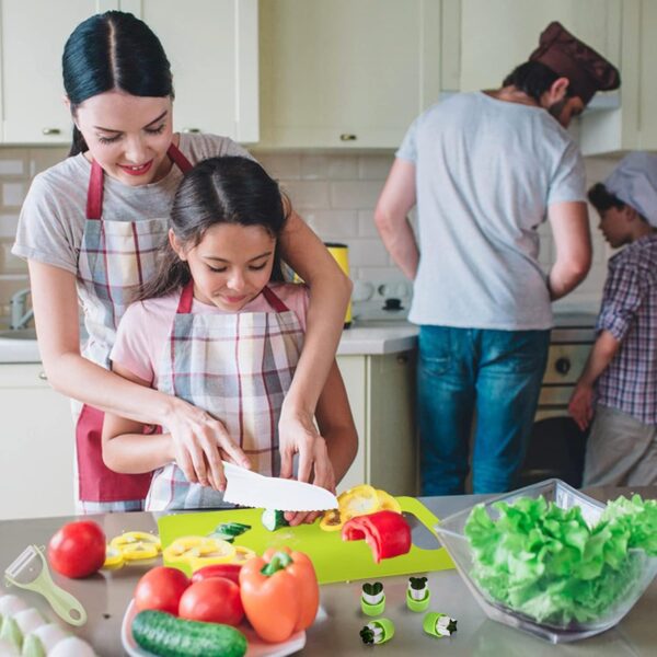 13 Pieces Montessori Kitchen Tools for Toddlers-Kids Cooking Sets Real-Toddler Toys Set for Real Cooking with Plastic Toddler Safe Knives Crinkle Cutter Kids Cutting Board - Image 4