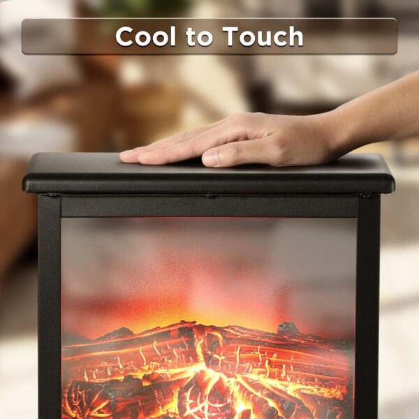 TURBRO Suburbs TS17Q Infrared Electric Fireplace Stove, 19" Freestanding Stove Heater with 3-Sided View, Realistic Flame, Overheating Protection, CSA Certified, for Small Spaces, Bedroom - 1500W - Image 6
