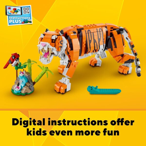 LEGO Creator 3 in 1 Majestic Tiger Building Set, Transforms from Tiger to Panda or Koi Fish Set, Animal Figures, Collectible Building Toy, Gifts for Kids, Boys & Girls 9 Plus Years Old, 31129 - Image 4
