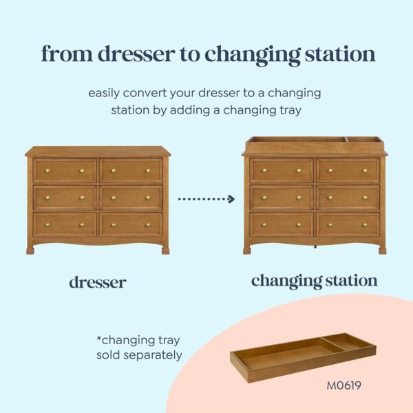 DaVinci Kalani 6-Drawer Double Wide Dresser in Chestnut - Image 5