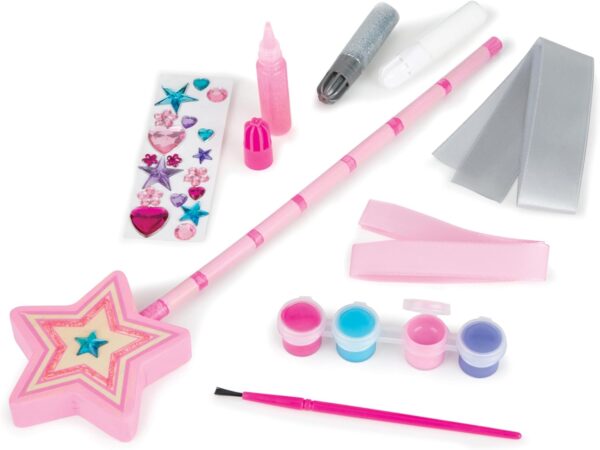 Melissa & Doug Created By Me! Paint & Decorate Your Own Wooden Princess Wand Craft Kit, Pink - Princess Crafts Great For Rainy Days, Princess Toys For Kids Ages 4+ - Image 3