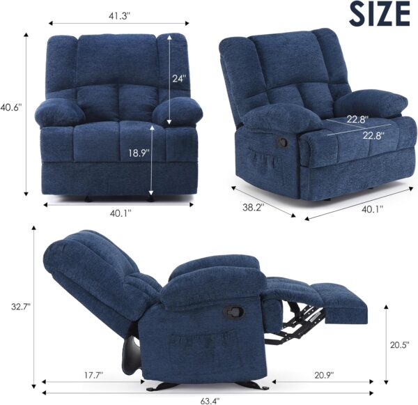 Oversized Rocking Rocker Recliner Chair for Living Room Adults - Image 2