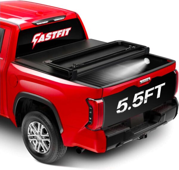 Soft Tri-Fold Tonneau Cover Fits 2022-2024 Tundra with 5.5ft (66.7in) Truck Bed w/track system