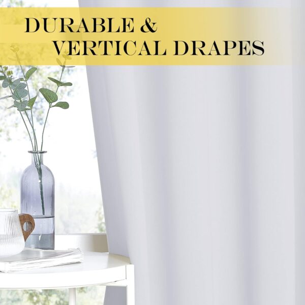 NICETOWN Vertical Blinds for Sling Door - Silver Grommet Top Blackout Window Curtains, Privacy Blinds for Patio, Extra Wide Drapes (Greyish White, W100 x L84) - Image 6