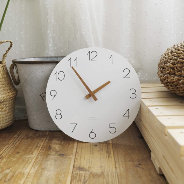 mooas Flatwood Wall Clock,12" Wood Wall Clock Non-Ticking Sweep Movement Decorative Wall Clock Battery Operated Wall Clock for Home Living Room Kitchen Bedroom Office School (Wood) - Image 4