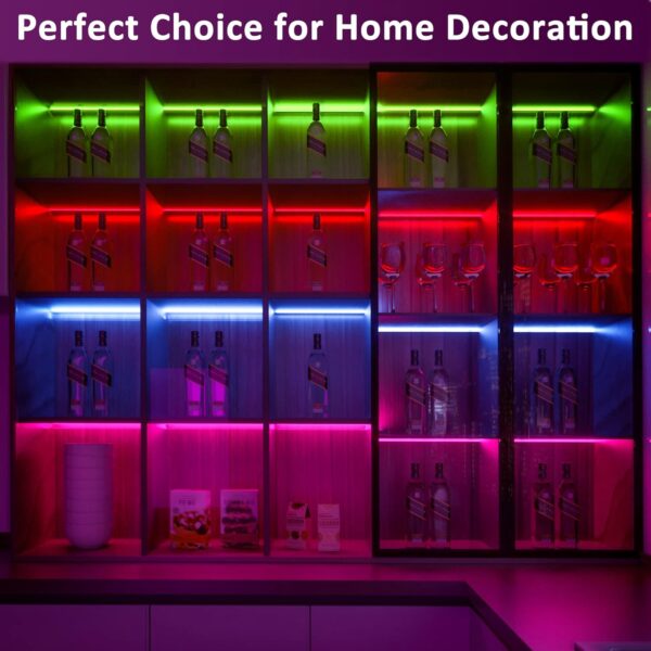 6 Pcs RGB Under Cabinet Lights Kit, Smart App and Remote Control Under Cabinet Lighting, Dimmible Under Counter Lights for Kitchen, Plug in LED Lights for Cabinet, Counter, Workbench, Desk - Image 4