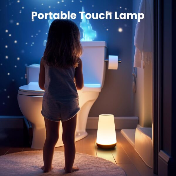 THAUSDAS Night Light, Dimmable Touch Lamp for Bedroom, Portable Table Bedside Lamp, 5 Brightness 13 RGB Colors, Night Lights for Baby Nursery Bathroom - Image 6