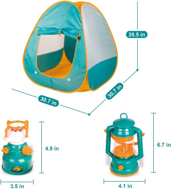 FUN LITTLE TOYS Pop Up Tent with Kids Camping Gear Set, Kids Play Tent Outdoor Toys Camping Tools Set for Kids - Image 6