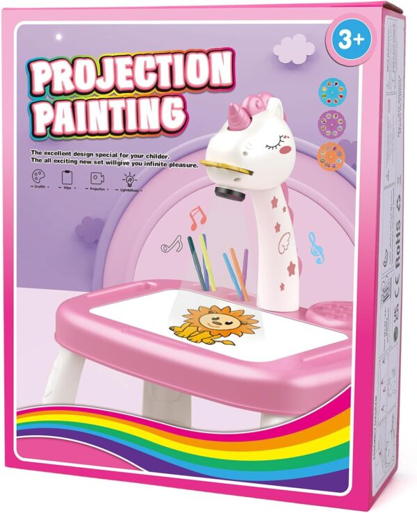 Hoarosall Drawing Projector for Kids, Drawing Board with Music, Color Pens, Pencils, Crayons, Scrapbook, Sticker Book, Unicorn Stickers, Stamps, Ideal Toy for 3+ Year Old Girls & Boys (Unicorn Kit) - Image 7