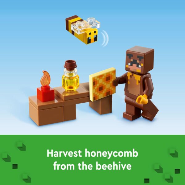 LEGO Minecraft The Bee Cottage Building Set - Construction Toy with Buildable House, Farm, Baby Zombie, and Animal Figures, Game Inspired Birthday Gift Idea for Boys and Girls Ages 8 and Up, 21241 - Image 4