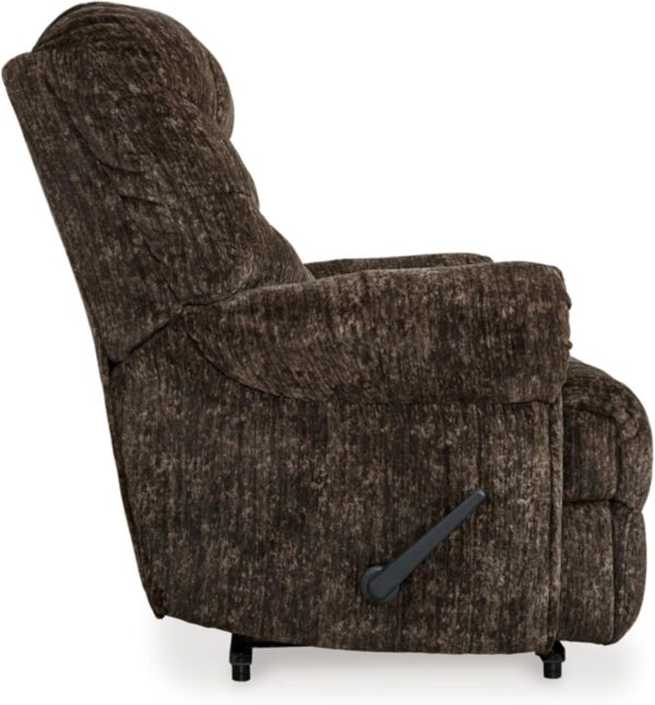 Signature Design by Ashley Movie Man Classic Tufted Velvet Manual Zero Wall Recliner, Dark Brown - Image 6