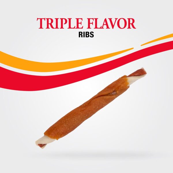 Good 'n' Fun Triple Flavor Ribs, 24 Ounces, Rawhide Chews for All Dogs - Image 3