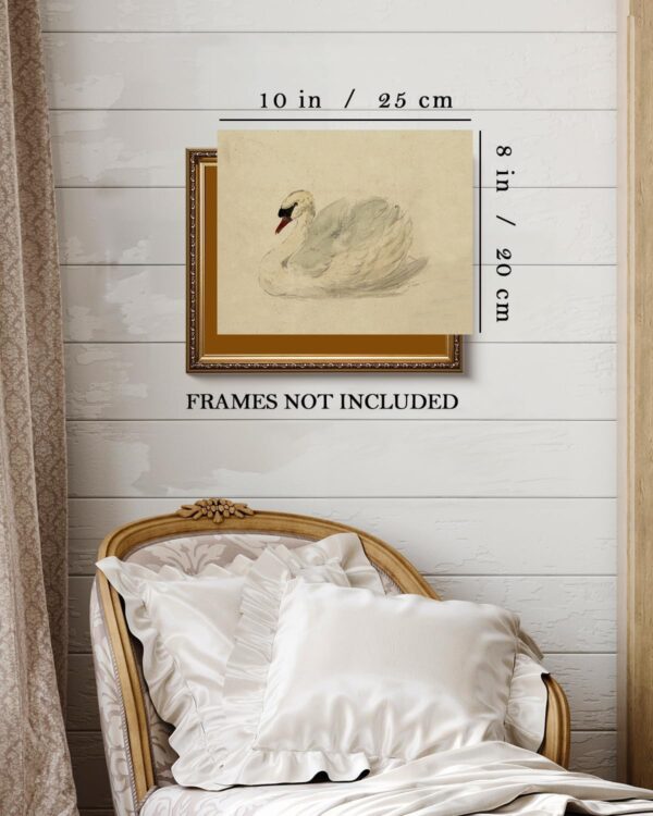Kizbok Vintage Wall Art Decor Classical Swan Canvas Prints Farmhouse Wall Decor Rustic Watercolor Swan Vintage Art Pictures for Bedroom Bathroom Office Decor(8" x 10"-UNFRAMED) - Image 2