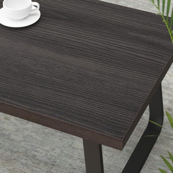 HSH Coffee Table, Industrial Wooden Coffee Table, Modern Minimalist Rectangular Center Table for Living Room, Wood and Metal Legs Cocktail Tea Table for Bedroom Home Office, Dark Gray Oak, 47 Inch - Image 5