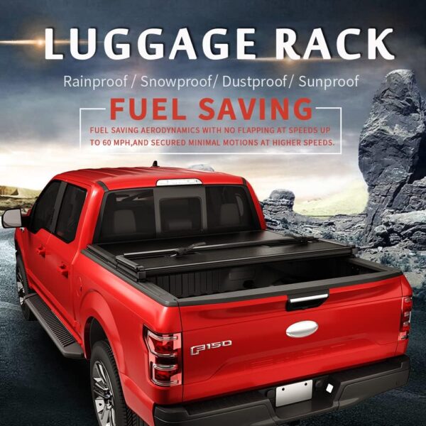 CARMOCAR Hard Tri-Fold Tonneau Cover Replacement for 2015-2024 Ford F-150 Styleside 5.5" Black Truck Bed Cover - Image 4