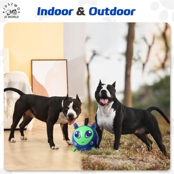 JS World Large Soccer Ball for Dogs with Tabs (8.6 Inch) Herding Ball for Dogs - Big Ball for Dogs - Alien Gift - Durable Dog Soccer Ball - Dog Tug Toy - Dog Water Toy - Outdoor Dog Toys - Image 5