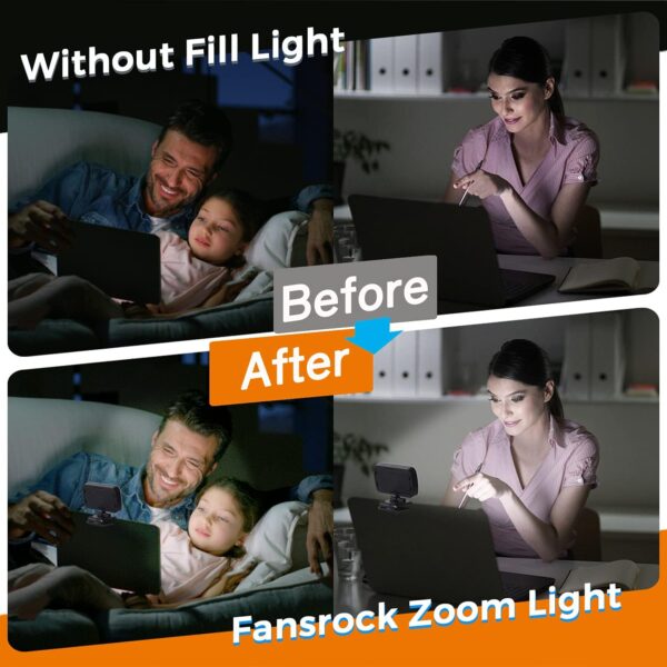 Video Conference Lighting, Webcam Lighting for Remote Working, Zoom Lighting for Laptop/Computer, Zoom Calls, Live Streaming, Self Broadcasting, Video Light for Zoom Meeting with Sturdy Clip - Image 2