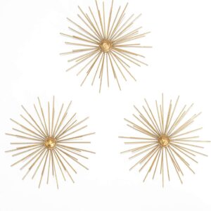 Fetco Habitat WA3718W Cabers SSilver Starbursts Metal Wall Art, Metallic 8.5" x 8.5"