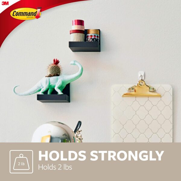 Command Display Ledges, Holds up to 2 lb, Slate, 2 Ledges with 8 Medium Command Strips, Damage Free Hanging Floating Shelf with Adhesive Strips, Personalize Living Room, Bedroom, Kids Room or Office - Image 4