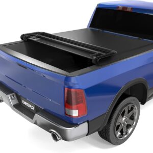 oEdRo Soft Quad Fold Tonneau Cover Four Fold Truck Bed Covers Compatible with 2009-2024 Dodge Ram 1500 (Inclu. Classic & New) 5.6' Bed Without Ram Box
