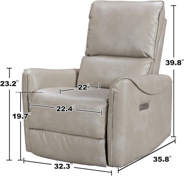 Rocker Recliner Chair, Swivel Recliner Chairs for Adults, Adjustable Glider Reclining Chair for Living Room, Bedroom, Office, No-Tool Assembly Multi-Functional Living Room Chairs, Black - Image 2