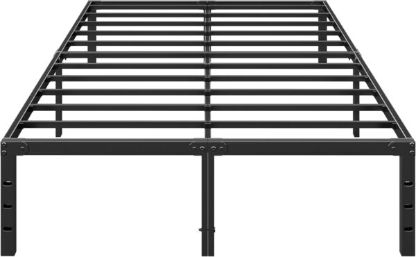 Black Queen Size Metal Platform Bed Frame with Stable Metal Support and Underbed Storage,18" Height Mattress Foundation,No Box Spring Needed,Easy Assembly - Image 7