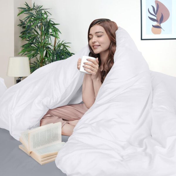 Utopia Bedding Duvet Cover Queen Size - 1 Duvet Cover with 2 Pillow Shams - 3 Pieces Bedding Duvet Cover with Zipper Closure - Soft Brushed Microfiber, 90 X 90 Inches (Queen, White) - Image 3