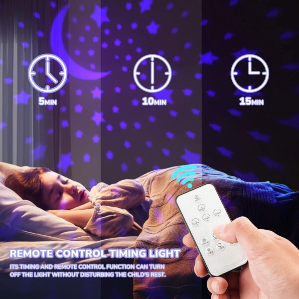 MINGKIDS Toys for 3-8 Year Old Girls Boys,Timer Rotation Star Night Light Projector Kids Twinkle Lights, 2-9 Year Olds Kids Chritsmas Birthday Gifts,Teen Toddler Stocking Stuffers for Kids - Image 3