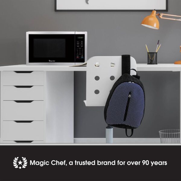 Magic Chef 900 Watts 0.9 Cubic Feet Small Countertop Microwave Oven for Compact Spaces with 6 Pre Programmed Cooking Modes, Stainless Steel - Image 4