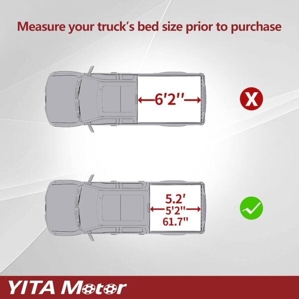 YITAMOTOR Soft Roll Up Truck Bed Tonneau Cover Compatible with 2015-2024 Chevy Colorado/GMC Canyon, Fleetside 5.2 ft Bed - Image 2