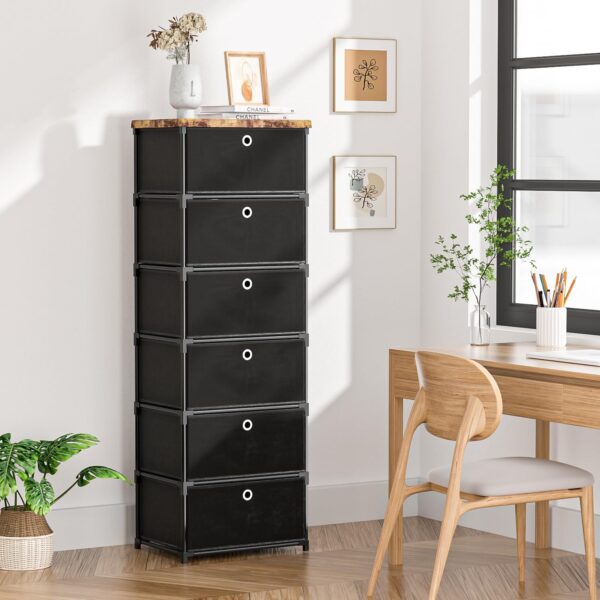 Fabric Storage Drawers Dresser and Chest of Drawers, Beautiful Small Dresser with Drawers, Sturdy 6 Drawer Dresser for Closet Dorm,Drawer Unit for Toys,Yarns - Image 6