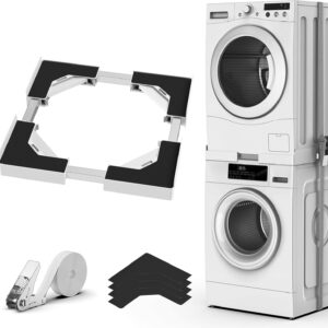 Universal Stacking Kit for Washer and Dryer, Adjustable Frame Range 17-3/4" ~ 26-3/4" (45~68cm), Offering Solutions for Stacking Different Sizes of Washing Machine and Tumble Dryers