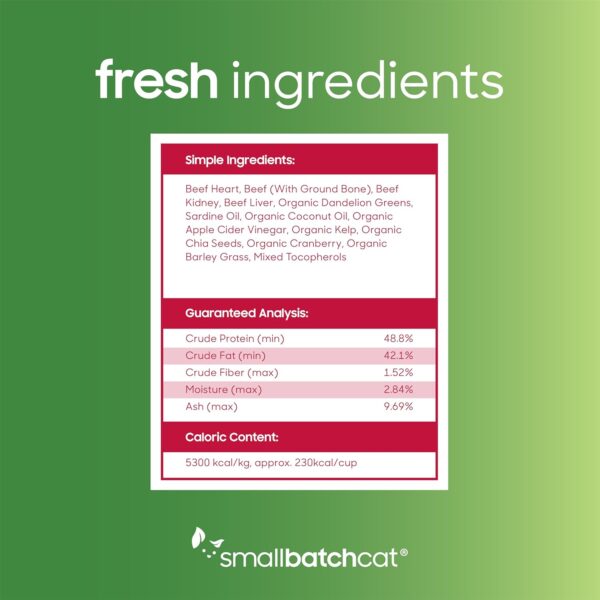 smallbatch Pets Cat Freeze Dried Meal Bites, Premium Raw Cat Food, Beef Recipe, 10 oz, Humanely Sourced Meat and Made in The USA - Image 4