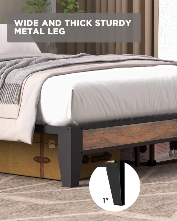 Bed Frame with Storage Headboard, Built-in Charging Station, Easy Assembly, Noise Free, Non-Slip Design, Sturdy and Stable, No Box Spring Needed, Heavy Duty Metal Support Bed Frame-QUEEN99 - Image 5