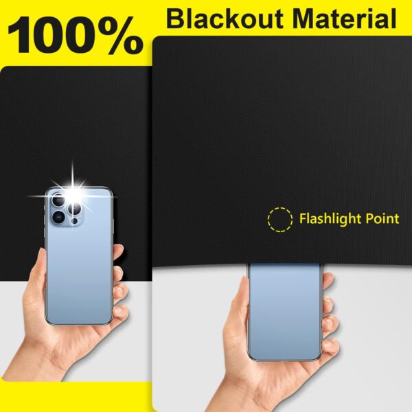 100% Blackout Curtains for Bedroom 118" x 57" Portable Blackout Shades Film No Drill Travel Blackout Blinds Sunblock Window Cover Black Out Curtains for Nursery Dorm Room Windows - Image 2
