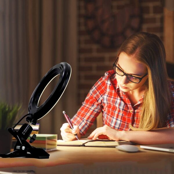 Ring Light 5'' USB Portable Lighting 3200k-6500K Dimmable Led Clip on Computer Monitor Laptop Phone iPad for Content Creator (YouTube/TikTok/Twitch) Makeup,Conference,Selfie,Video,Vlog,Remote Working - Image 4