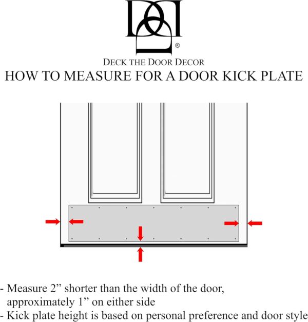 Deck the Door Decor Dog Scratch Door Protection Plate (4x22) & Kick Plate (6x30) - Satin Black Adhesive Mount - Image 7