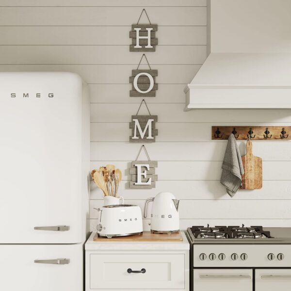 Barnyard Designs Home Tile Sign Wall Decor, Rustic Primitive Country Decorative Wall Art for Home and Kitchen 32" x 8” (HOME Brown) - Image 2