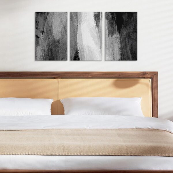 SCOAGE Wall Art Canvas Print Abstract Wall Art Black White Grey Style Modern Artwork Wall Decoration Abstract Canvas Paintings Set for Living Room Bedroom Home Kitchen Decor 12"x 16"x 3 Pieces - Image 7