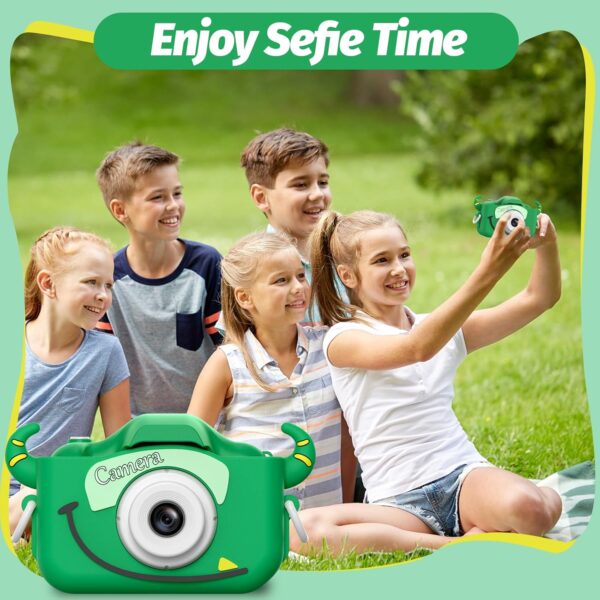 Goopow Kids Camera Toys for 3-8 Year Old Boys,Children Digital Video Camcorder Camera with Cartoon Soft Silicone Cover, Best Chritmas Birthday Festival Gift for Kids - 32G SD Card Included - Image 5