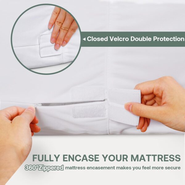King Mattress Protector Cover 76"x80" Fits 9-12" Deep, Waterproof Mattress Encasement Cover with Premium Breathable Soft Terry Top Fiber for Your King Size Bed - Image 4