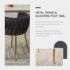 Black Velvet Dining Chairs Set of 6, Upholstered Dining Chairs with Golden Metal Legs, Modern Woven Dining Chair for Dining Room, Kitchen, Vanity, Living Room - Image 5