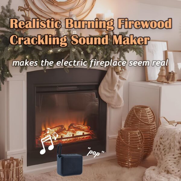 Fireplace Crackling Sound Maker,Realistic Rechargeable Fire Crackling Sound Machine for Gas or Electric Fireplace,Portable Fireplace Crackler Sound Box,Fire Crackler Sound System,Fire Noise (Black) - Image 3